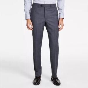 Michael Kors Men's Grey Solid Wool Stretch Classic-Fit Suit Pants Size 38W 30L